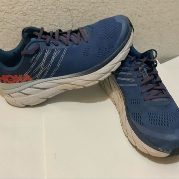 Hoka One One Clifton 6 Mens Size 9.5 Running Shoes Sneakers Blue 1102872 main image 9